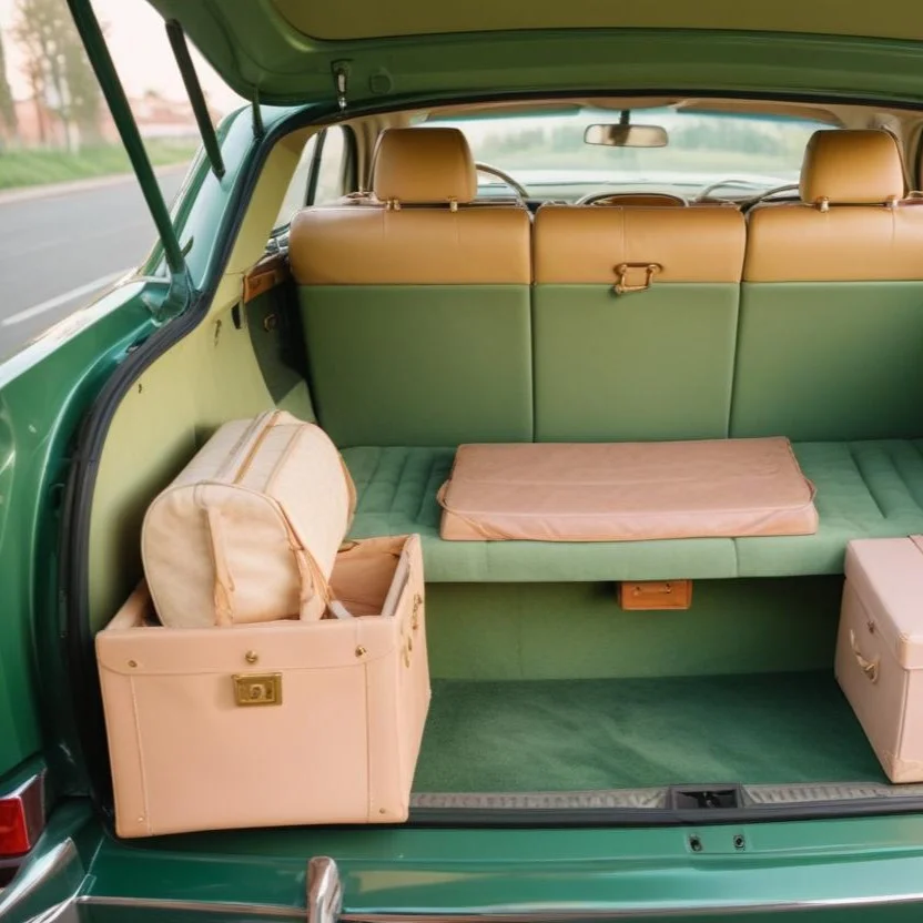 Green Muscle Car Interior