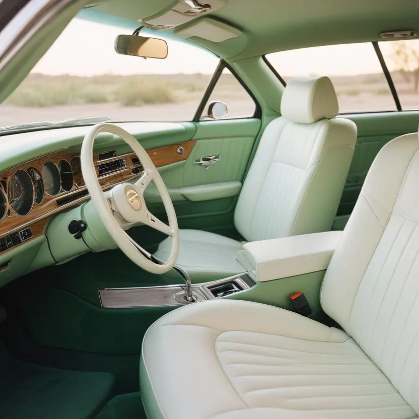 Green Muscle Car Interior